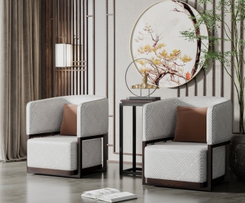 新中式单人沙发-ID:700594904