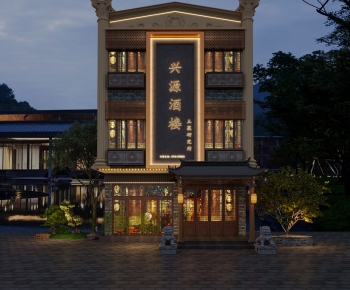 New Chinese Style Facade Element-ID:676679656