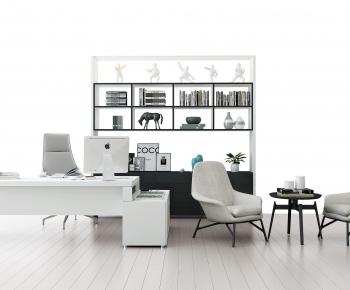 Modern Office Desk And Chair-ID:734780079