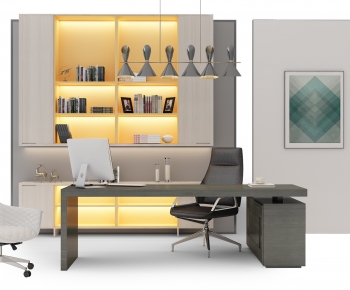 Modern Office Desk And Chair-ID:806871899