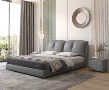 Modern Double Bed-ID:918728112