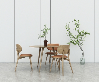 现代木质圆桌椅-ID:360649119