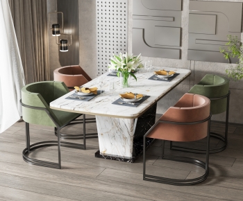 Modern Dining Table And Chairs-ID:717374092