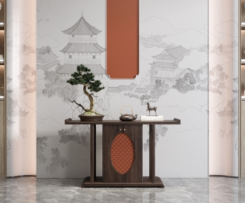 New Chinese Style Entrance Cabinet-ID:474391057