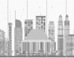 城市剪影穿孔铝板贴图-ID:5696124