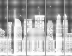 城市剪影穿孔铝板贴图-ID:5696125