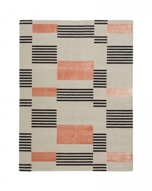 现代黑橘色简单纹理图案地毯-ID:5695404