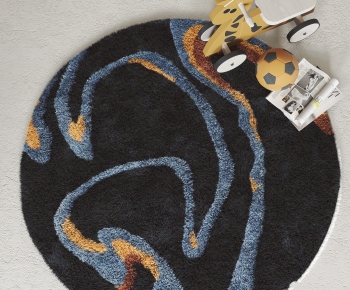 现代圆形地毯-ID:125458963
