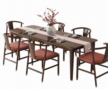 新中式方形餐桌椅-ID:206658856