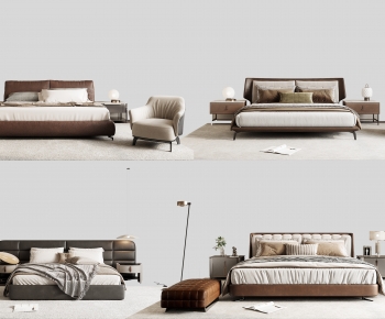 Modern Double Bed-ID:582684994