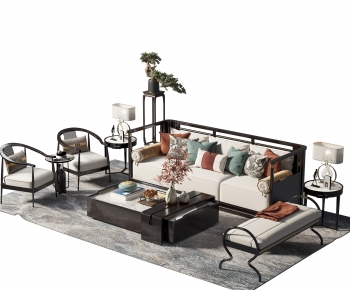 New Chinese Style Corner Sofa-ID:839541064