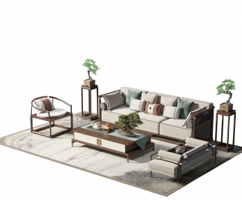 New Chinese Style Sofa Combination-ID:584022055