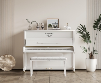 现代白色钢琴-ID:408479933