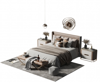 Modern Double Bed-ID:601103078