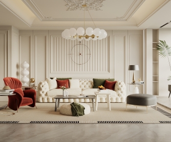Simple European Style A Living Room-ID:573338991