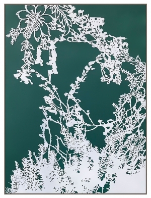 新中式抽象植物挂画贴图-ID:5698436
