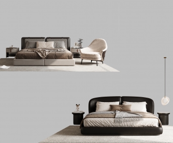 Modern Double Bed-ID:399739034