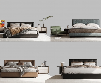 Modern Double Bed-ID:117840845