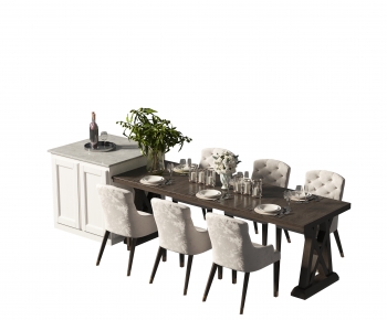 American Style Dining Table And Chairs-ID:794624091