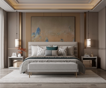 New Chinese Style Bedroom-ID:216007952