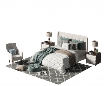 American Style Double Bed-ID:662585972