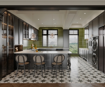French Style Open Kitchen-ID:587378981