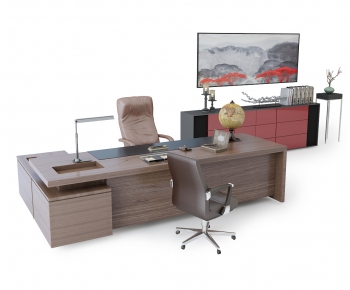 Modern Office Desk And Chair-ID:248815065