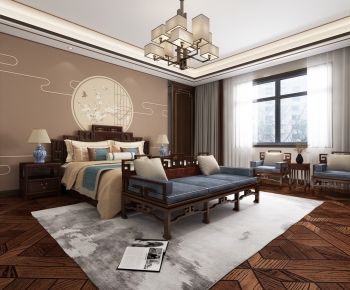 New Chinese Style Bedroom-ID:136718998
