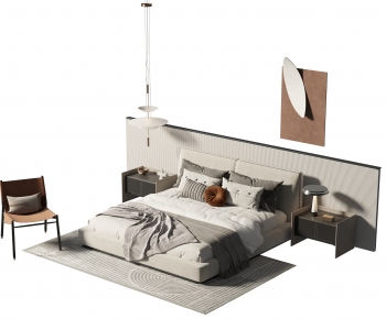 Modern Double Bed-ID:855577954