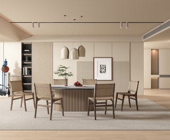 Modern Wabi-sabi Style A Living Room-ID:889740073