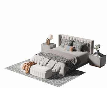 Modern Double Bed-ID:127189249