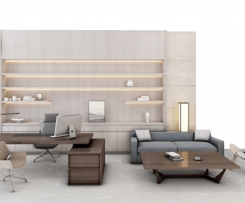 Modern Office Desk And Chair-ID:637321009