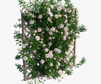 现代玫瑰花栅栏植物墙-ID:792679866