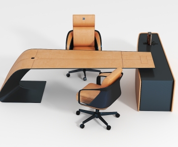 Modern Office Desk And Chair-ID:672791024