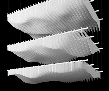 现代异形格栅吊顶3D模型