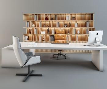 Modern Office Desk And Chair-ID:502510177