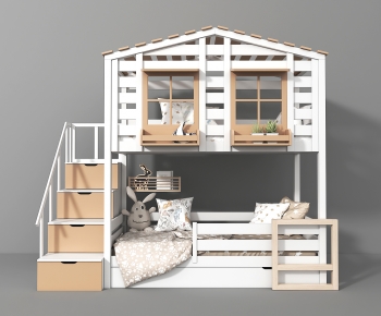 Nordic Style Bunk Bed-ID:123219537