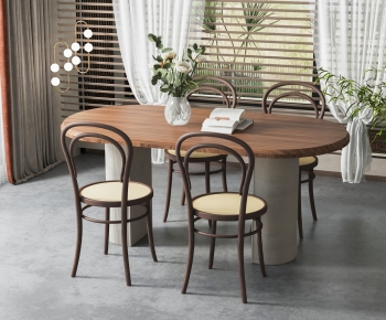 Simple European Style Dining Table And Chairs-ID:118320021