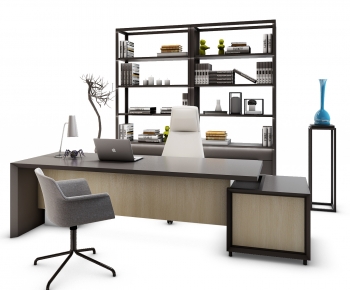 Modern Office Desk And Chair-ID:688919077