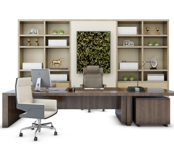 Modern Office Desk And Chair-ID:738770019