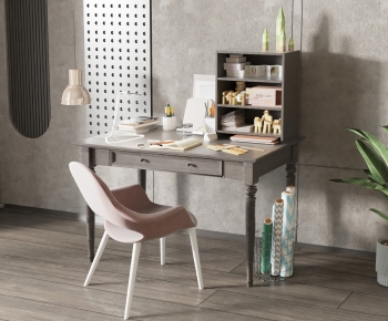Modern Computer Desk And Chair-ID:754280099