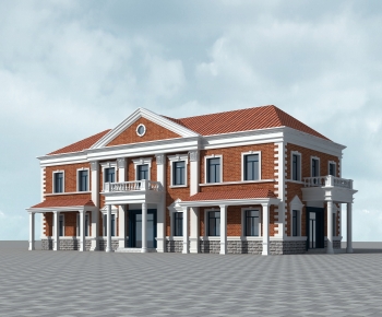Simple European Style Appearance Of Commercial Building-ID:571927074