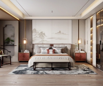 New Chinese Style Bedroom-ID:358352909