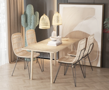 北欧方形餐桌椅-ID:570362099