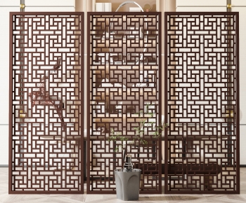 New Chinese Style Glass Screen Partition-ID:842503079