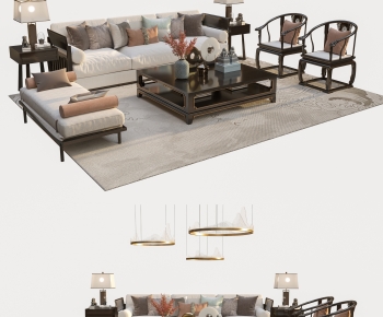 New Chinese Style Corner Sofa-ID:731869941