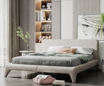 Simple European Style Double Bed-ID:322143086