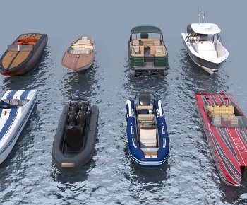 现代快艇组合3D模型