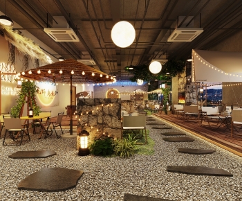 Industrial Style Barbecue Restaurant-ID:754681119