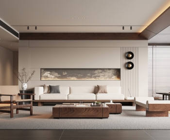 New Chinese Style A Living Room-ID:302563911